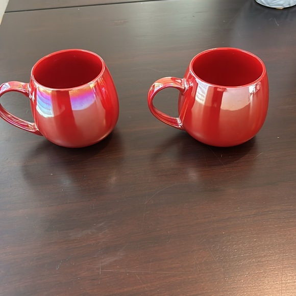 TIM HORTONS Red Luster Iridescent Maple Leaf Coffee Tea Mugs, Set of 2 - Picture 5 of 14